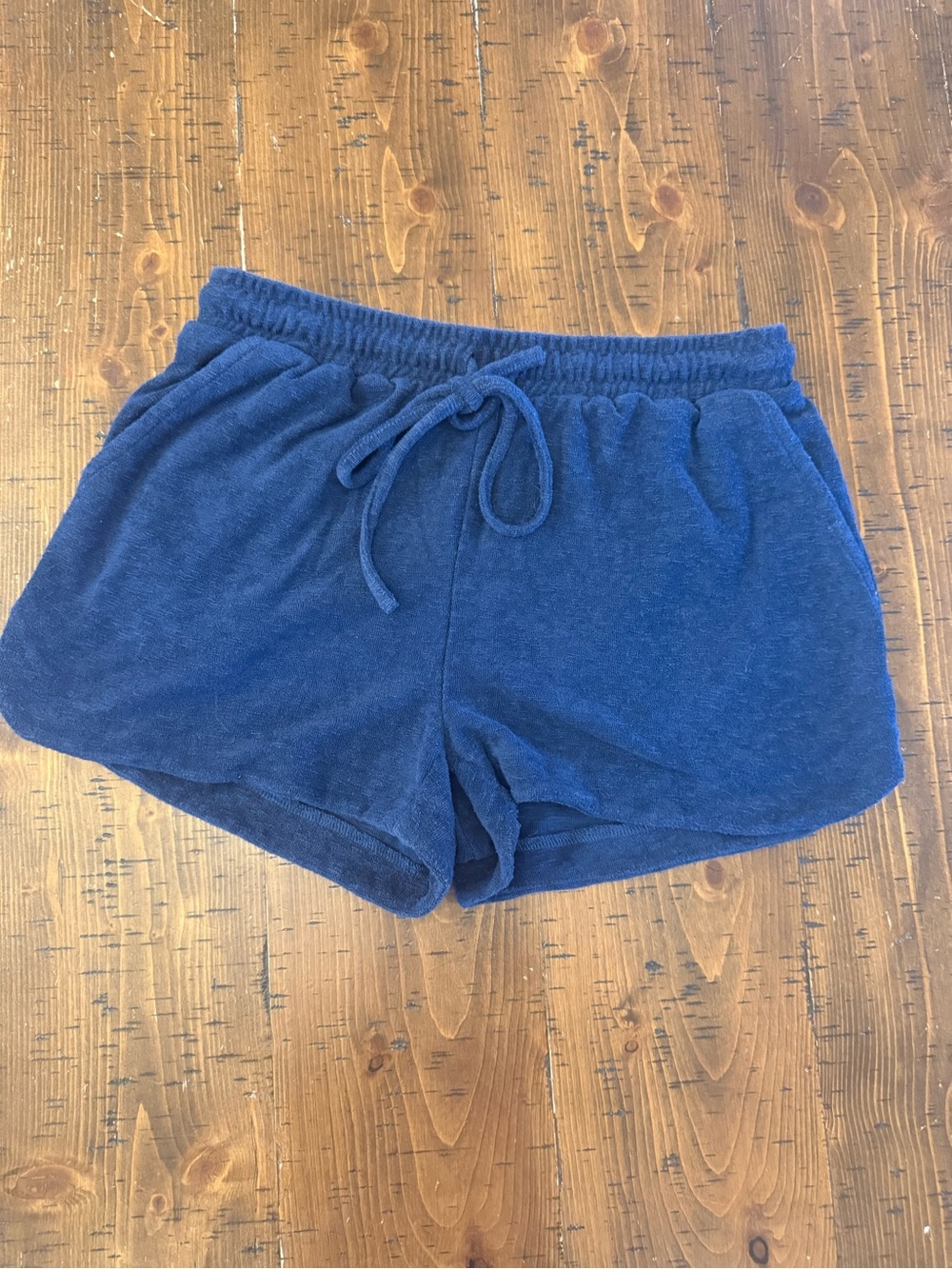 Cynthia Rowley terrycloth shorts athletic comfy navy drawstring size small